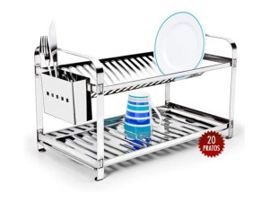 ESCORREDOR DE PRATO INOX 20 LUGARES