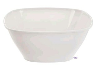 TIGELA BRANCA DE MELAMINA QUADRADA 12,7CM