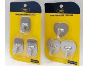 CABIDE INOX C/3 ADESIVO