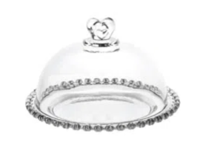 QUEIJEIRA CRISTAL PEROLA CORAÇÃO 19X13CM