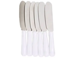 KIT 6 ESPATULA INOX CABO-PLAST BRANCA OU VERMELHA