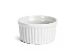 RAMEQUIN CERAMICO  77ML CANELADO BRANCO