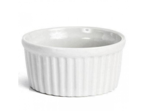 RAMEQUIN CERAMICO 135ML CANELADO BRANCO