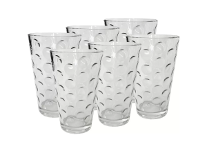 JOGO 3 COPO VIDRO 300ML BUBLE CONICO