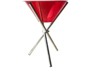 CHAMPANHEIRA ACRILICA TRIPÉ ALUMINIO VERMELHA