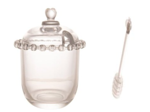 MELEIRA CRISTAL C/BASTAO 12X9,5CM CORACAO