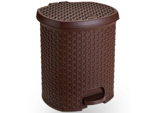 CESTO LIXO RATTAN PLASTICA 6,0L CAFE