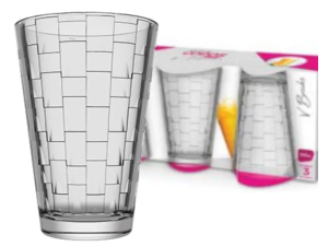 JOGO 3 COPO VIDRO 200ML AMERICA BRICKS