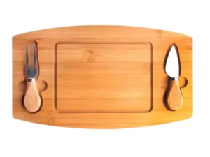 TABUA BAMBU P/QUEIJO+2 ESPATULAS 33X19CM