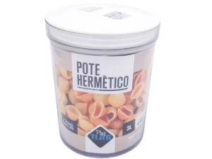 POTE ACRILICO HERMETICO 3,0L REDONDO-BRANCO