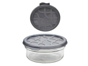 POTE VIDRO 12CM REDONDO TAMPA-PLASTICA