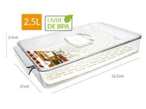 ORGANIZADOR ACRILICO 32X21CM C/TAMPA+GRADE