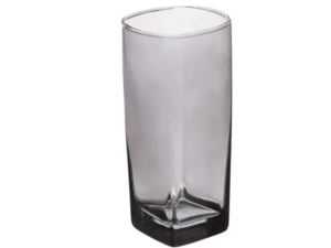 JOGO 6 COPO VIDRO 315ML QUADRADO FUME