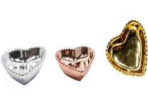 BOWL CERAMICA CORAÇÃO BOLINHA 13CM METALIZADO