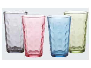 JOGO 6 COPO VIDRO 320ML HONEY COLORS