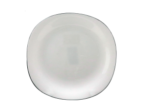 PRATO VIDRO DAMA 23CM BORDA PRETA