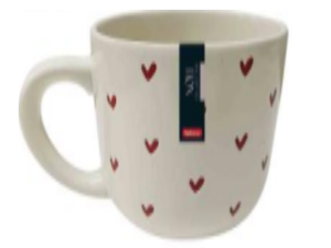 CANECA CERAMICA 300ML HEART BRANCA