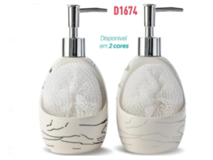 DISPENSER CERAMICA 220ML OVAL C/ESPONJA