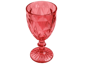 JOGO 6 TACA VIDRO 265ML DIAMOND VERMELHA