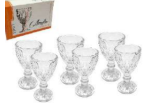 JOGO 6 TACA VIDRO 50ML LICOR