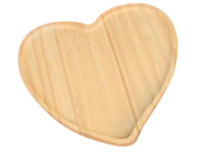 TABUA DE MADEIRA CORAÇÃO 23CM