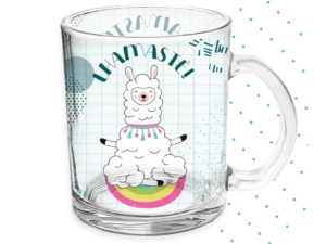 CANECA VIDRO 330ML ESTAMPAS 