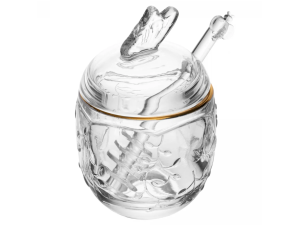 MELEIRA VIDRO 250ML BD-OURO BUTTERFLY