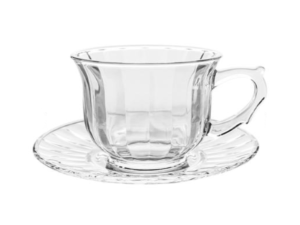 JOGO 6 XICARA VIDRO 235ML ONDULADA