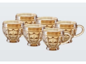 JOGO 6 XICARA VIDRO 220ML RIVIERA AMBAR