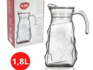 JARRA VIDRO 1,8L C/TPA LAPIDADA