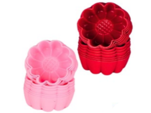 JOGO 12 FORMA SILICONE CUPCAKE FLOR 05CM 