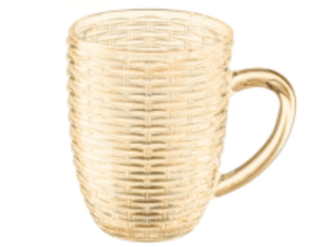 JOGO 4 CANECA VIDRO 290ML RATAN AMBAR