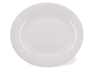 PRATO VIDRO BRANCO 25CM RED OPALINE