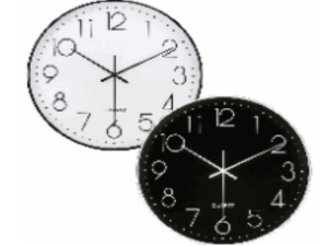 RELOGIO 36CM REDONDO PRET/BRANCO