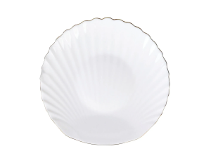 PRATO VIDRO 21CM FOLHA GOLD