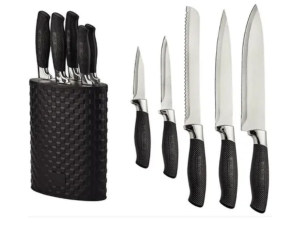 JOGO 5 FACA + CEPO BLACK CB-PRETO