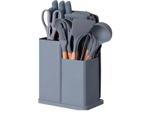 KIT 19 UTENSILIOS SILICONE CB MAD CINZA