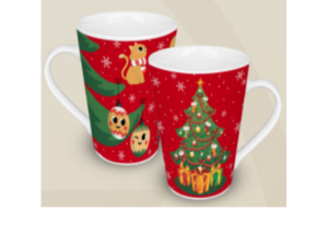 CANECA CERAMICA 290ML NATAL TULIPA