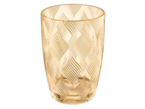 JOGO 6 COPO VIDRO 420ML AMBAR FRIZADO