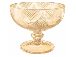 JOGO 3 TACA VIDRO 340ML AMBAR FRIZADO