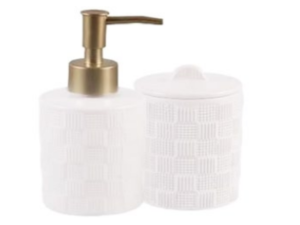 KIT 2 BANHEIRO CERAMICA BRANCO FRIZADO