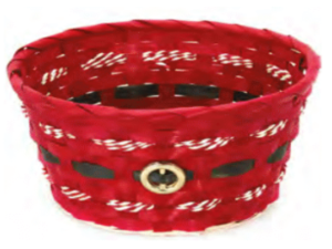 CESTA BAMBU NATAL 23X12CM VERMELHA