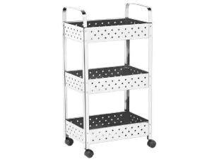 FRUTEIRA INOX TRIPLA C/RODAS 42X29X79CM