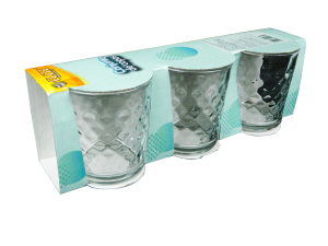 JOGO 3 COPO VIDRO 300ML BOJUDO DIAMOND