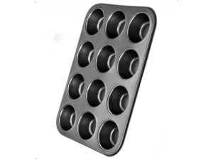 FORMA METAL 12 CUPCAKE PRETO 35X26CM