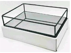 BANDEJA ESPELHO 20X16CM PRETA LISA