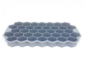 FORMA GELO SILICONE COLMEIA 37 FUROS 20X12CM CINZA
