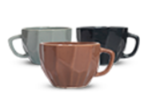 CANECA CERAMICA 210ML CANELADA 3-CORES