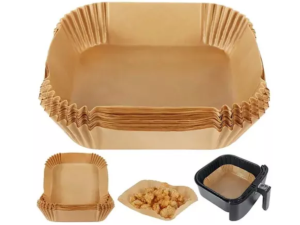 KIT 50 FORMA 20CM PAPEL AIR FRYER QUADRADA