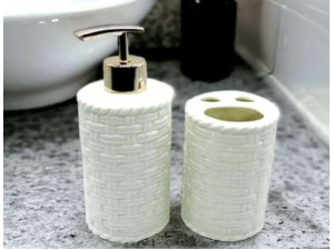 KIT 02 BANHEIRO CERAMICA TRANCADO BRANCO